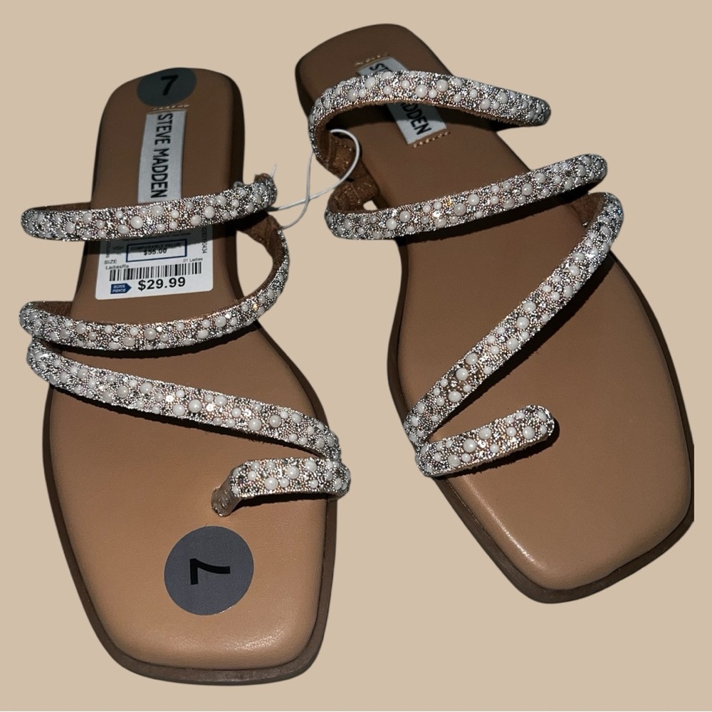 Steve Madden Sparkling Tan Sandals
